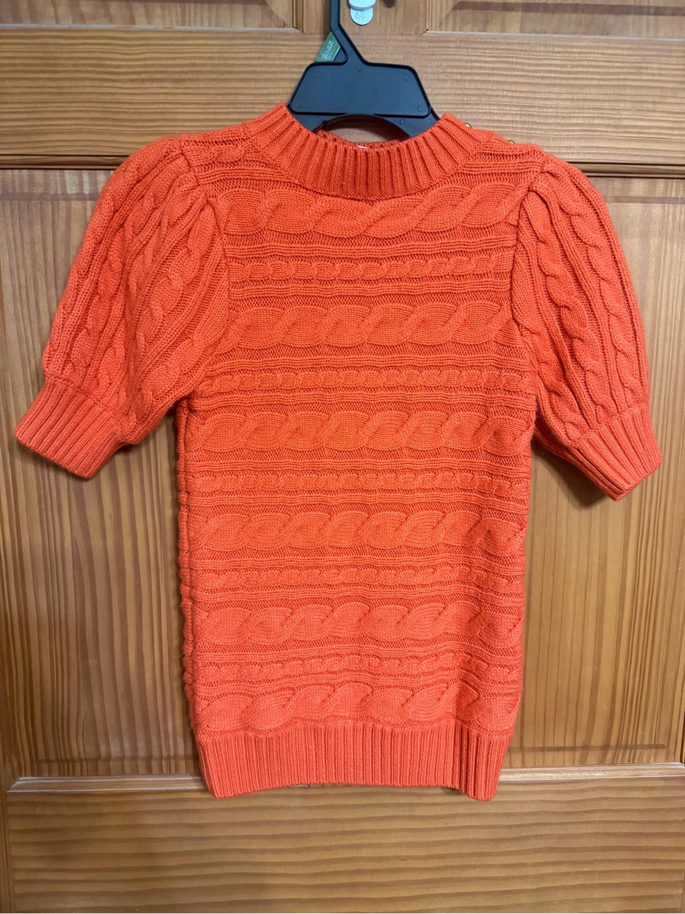 Janie and Jack Orange Cable Knit Puff Sleeve Sweater 12